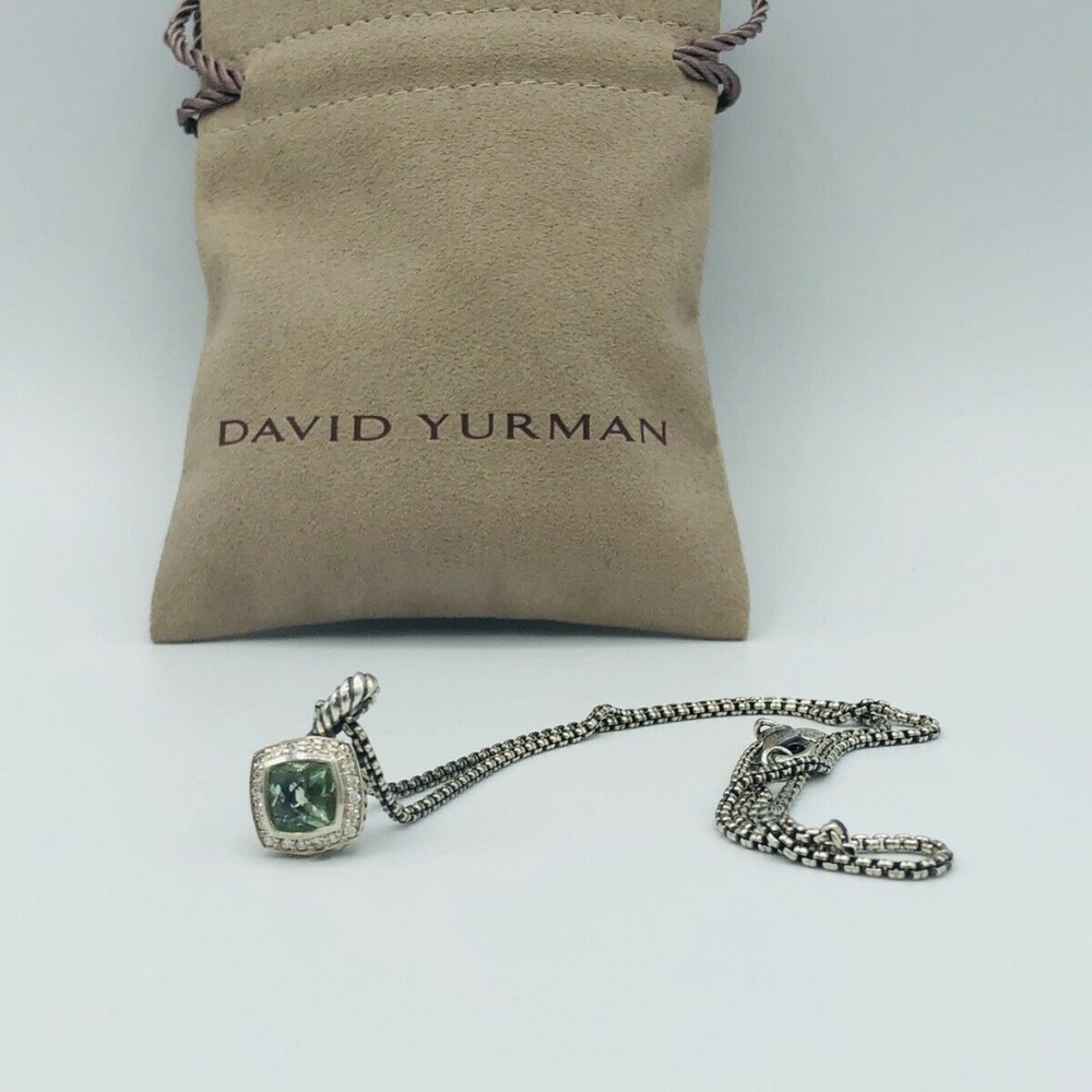David Yurman Petite Albion Pendant Necklace with Prasiolite and Diamonds